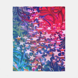 Manta Polar NAVIDADES STARS Abstract Purple Red Lilac