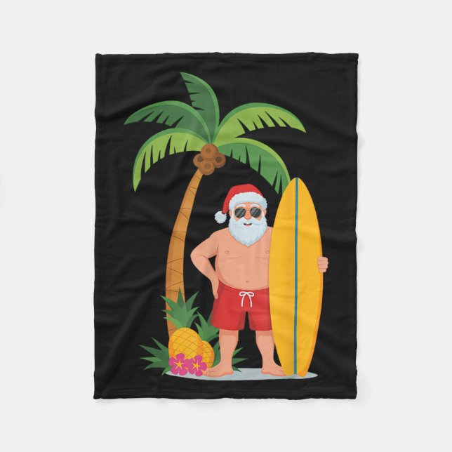 Manta Polar Navidades Surf Santa Beach Ne Vacation Surfing (Anverso)