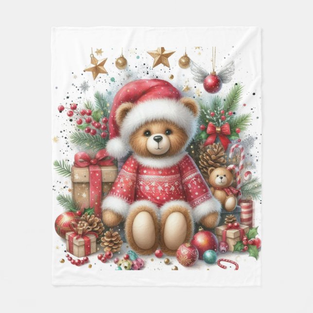 Manta Polar Navidades Teddy Bear Fleece Blanket (Anverso)