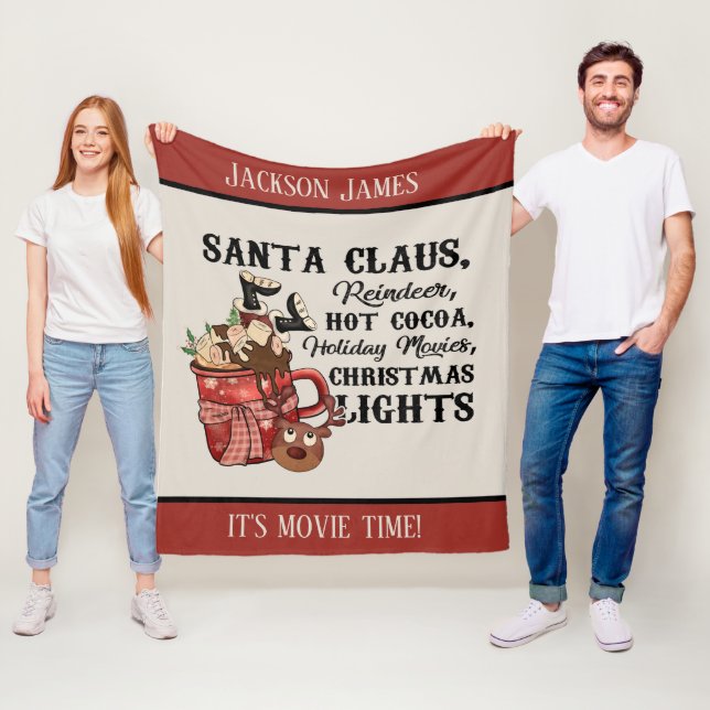 Manta Polar Navidades tiempo de película añadir nombre (In situ)