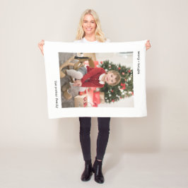 Manta Polar Navidades Typewriter | Blanco y negro con fotos