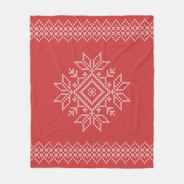 Manta Polar Navidades vacaciones copos rojos de copo de nieve