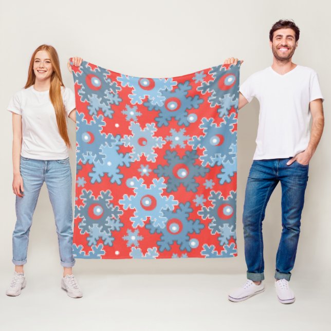 Manta Polar Navidades vacaciones festivos copos de nieve de in (In situ)