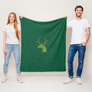 Manta Polar Navidades verdes renos