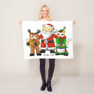 Manta Polar Navidades Vestir Cats familiares
