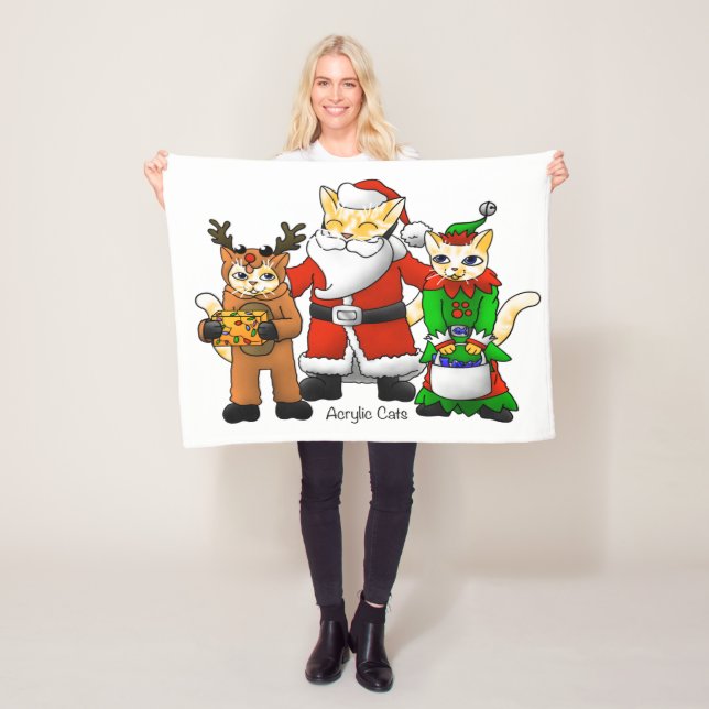 Manta Polar Navidades Vestir Cats familiares (In situ)