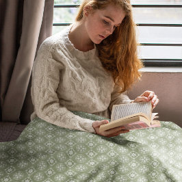 Manta Polar Navidades Viernes Verde Patrón elegante de copos d