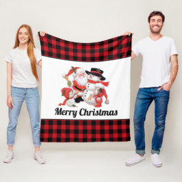 Manta Polar Navidades Vintage Santa agrega nombre o mensaje