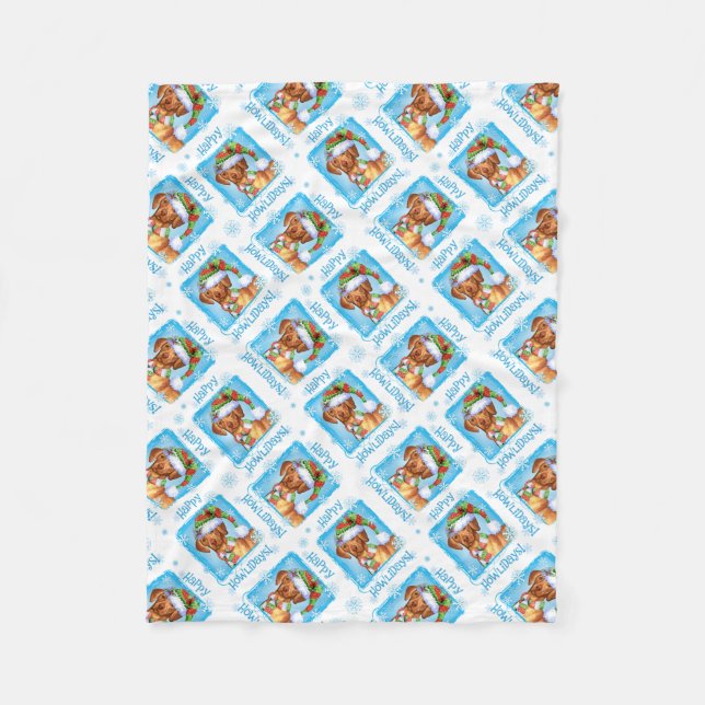 Manta Polar Navidades Vizsla (Anverso)