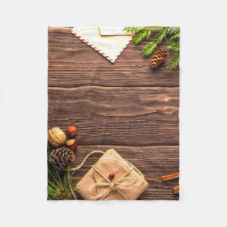 Manta Polar Navidades Wood Scene