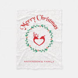Manta Polar Navidades Wreath Y Deers