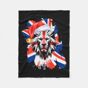 Manta Polar Navideño Británico Patriótico Bandera Uk Inglés Pr