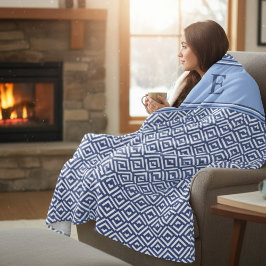 Manta Polar Navy Geometric Chevron Monogram Design