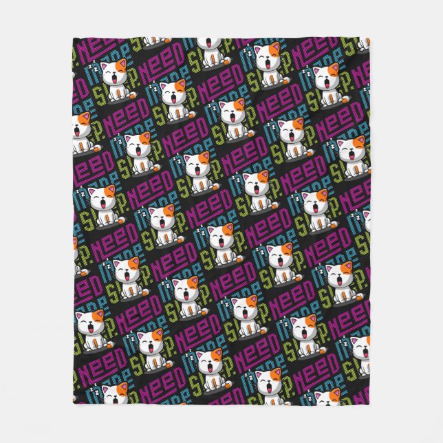 Manta Polar Necesita más sueño | Divertida expresión de bostez (Anverso)