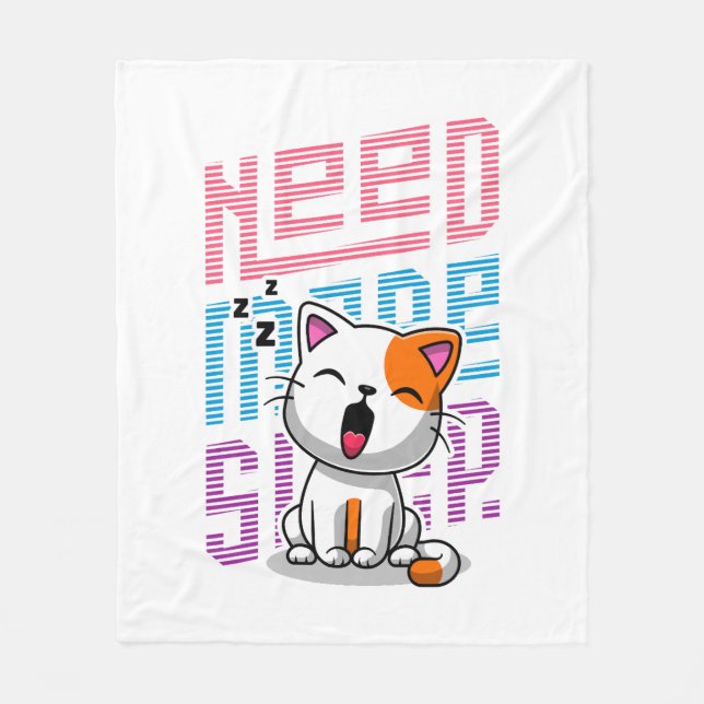 Manta Polar Necesita más sueño | Divertida expresión de bostez (Anverso)