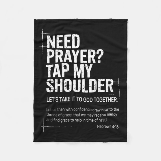 Manta Polar Need Prayer Tap My Shoulder Bible Verse Christian  (Anverso)