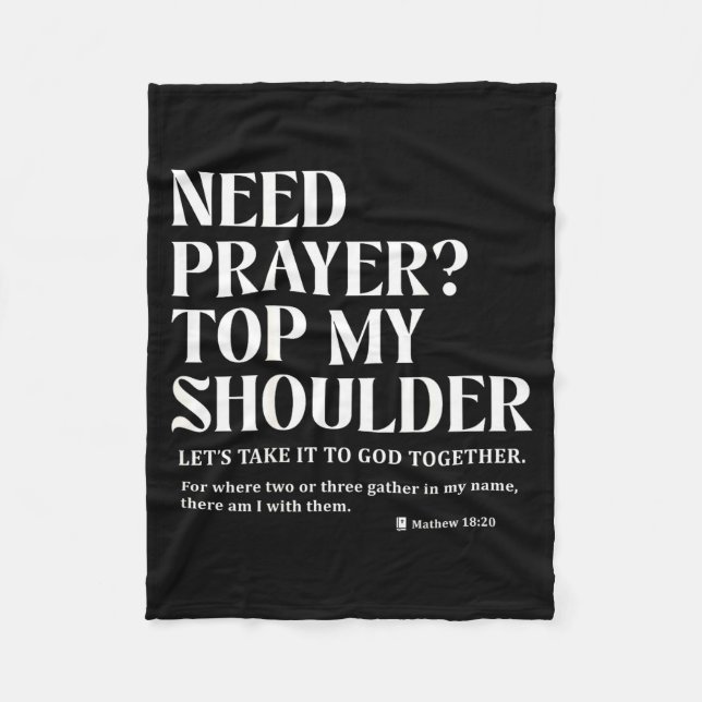 Manta Polar Need Prayer Tap My Shoulder Bible Verse Christian  (Anverso)