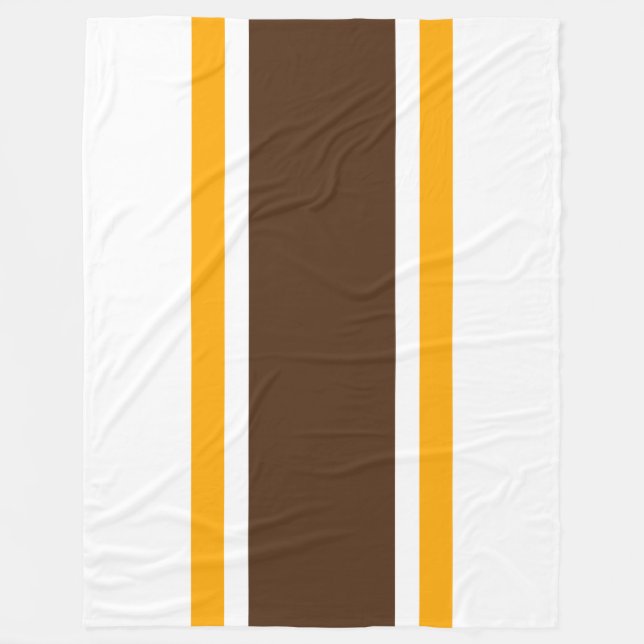 Manta Polar Negrita Carreras amarilla marrón rayas fondo blanc (Anverso)