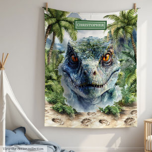 Manta Polar Negrita Dinosaur Blanket Personalizado con Nombre 
