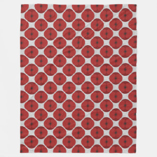 Manta Polar Negrita Floral Roja Texturizada Minimalista de Ama