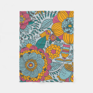 Manta Polar Negrita Floral y Vines Fleece Blanket