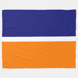 Manta Polar Negrita Real Naval Azul Naranja Brillante bloque d