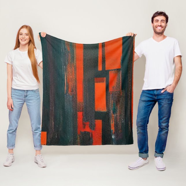 Manta Polar Negrita Resumen de arte rojo y negro (In situ)