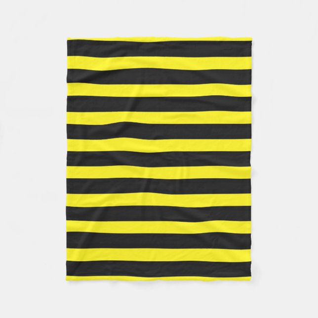 Manta Polar Negro, amarillo Abeja-Como modelo de las rayas (Anverso)