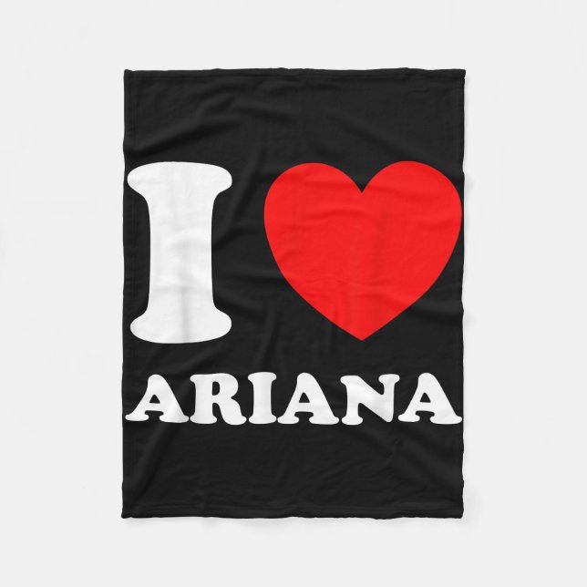Manta Polar Negro Blanco Me encanta Ariana  (Anverso)