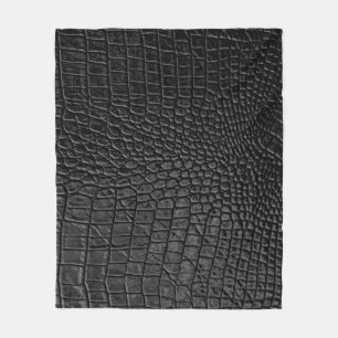 Manta Polar Negro brillante: Elegancia de textura de cuero