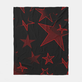 Manta Polar Negro con cubierta de flores de las Estrellas Roja