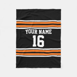Manta Polar Negro con Naranja White Stripes Team Jersey
