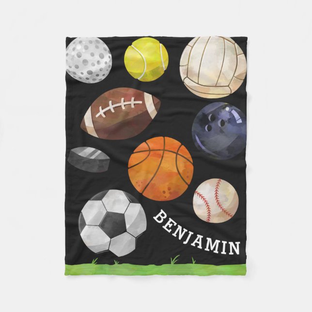 Manta Polar Negro conocido de encargo del racimo deportivo (Anverso)