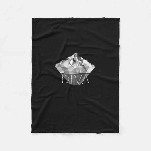 Manta Polar Negro de la diva del diamante (Anverso)