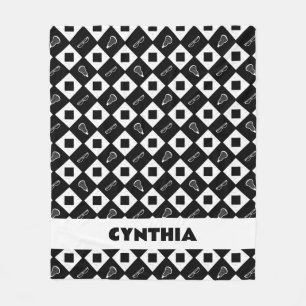 Manta Polar Negro Lacrosse Argyle Pattern Fleece Blanket