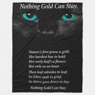 Manta Polar Negro Turquoise Ojos Gato Nada Oro Puede Quedarse