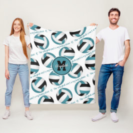 Manta Polar Negro verde azulado La cancha de voleibol es mi lu