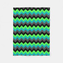 Manta Polar Negro Verde Ombre Chevrs Pequeña Fleece Blanket