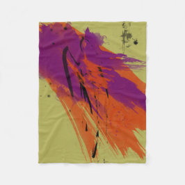 Manta Polar Negro verde púrpura anaranjado de las acuarelas