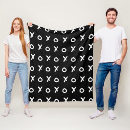 Manta Polar Negro y Blanco X O XO XO's Moda Lindo XOXO