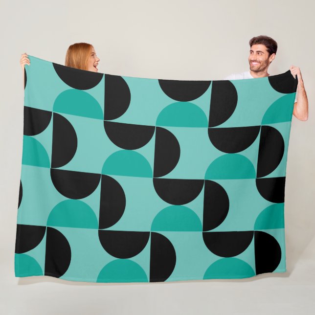 Manta Polar Negro y menta modernos de mediados del siglo XX (In situ)