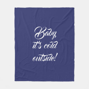 Manta Polar Nena hace frío afuera personalizado blanco azul ma