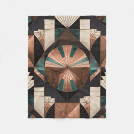 Manta Polar Neo Art Deco Geometric Teal Copper Gold Sunburst