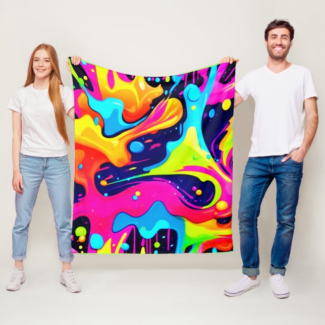 Manta Polar Neon Chaos Explosión de color líquido (In situ)