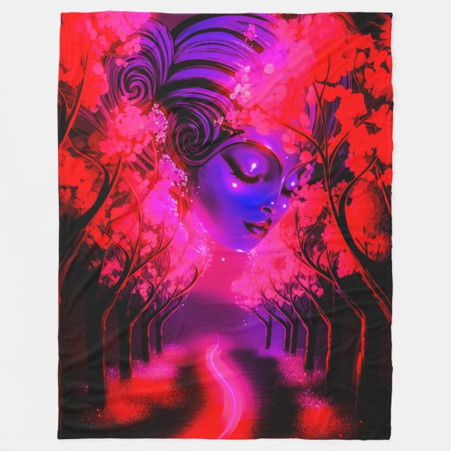 Manta Polar Neon Goddess in Enchanted Forest (Anverso)