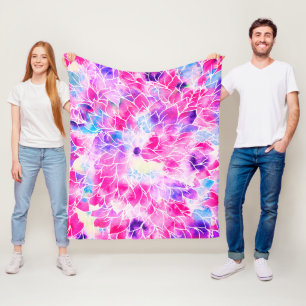 Manta Polar Neón moderno color rosa verde azulado lilac acuar
