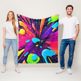 Manta Polar Neon Paint Burst Art