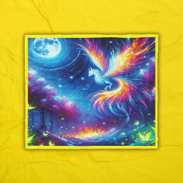 Manta Polar Neon Phoenix colorido con cielo nocturno |