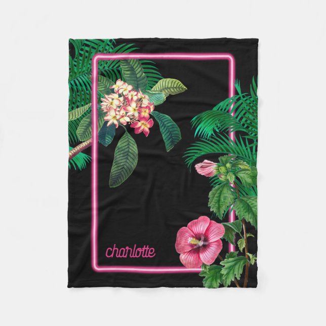 Manta Polar Neon Pink Tropical Botanicals (Anverso)