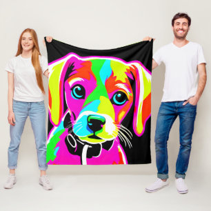 Manta Polar Neon Puppy Pop Art